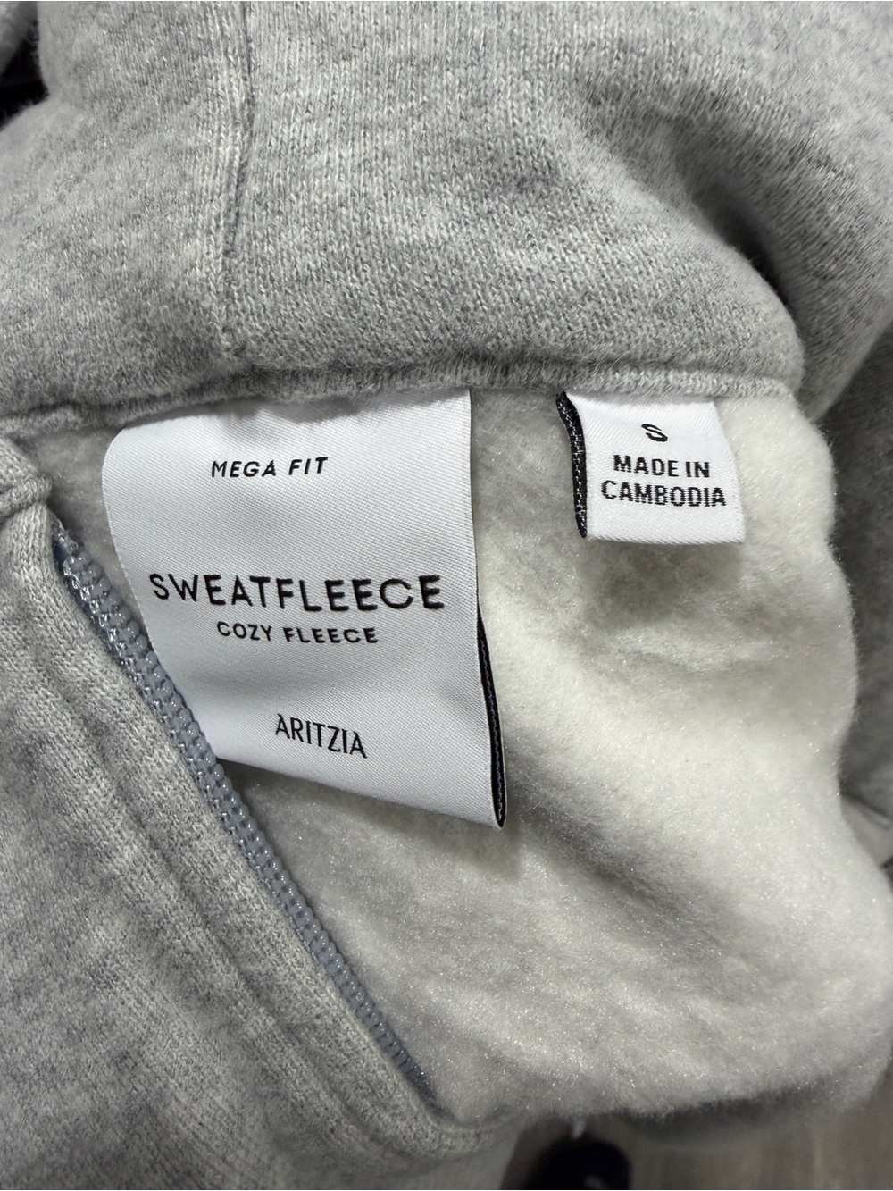 Aritzia Sweatfleece Cozy Zip Hoodie - Light Gray